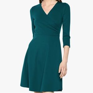 Lark & Ro 3/4 Sleeve faux wrap dress